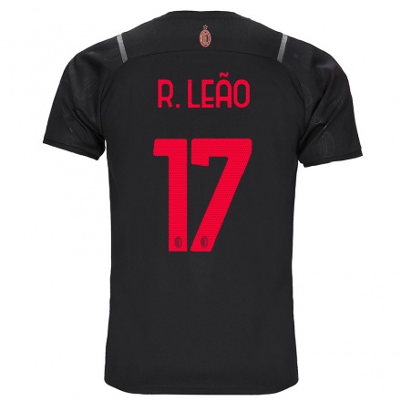 Naisten Jalkapallo Rafael Leao #17 Musta 3. Paita 2021/22 Lyhythihainen Paita T-paita