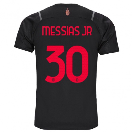 Naisten Jalkapallo Junior Messias #30 Musta 3. Paita 2021/22 Lyhythihainen Paita T-paita