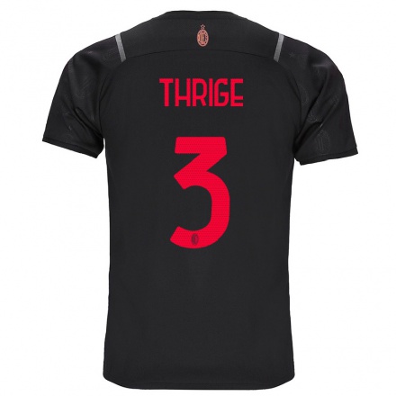 Naisten Jalkapallo Sara Thrige #3 Musta 3. Paita 2021/22 Lyhythihainen Paita T-paita