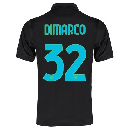 Naisten Jalkapallo Federico Dimarco #32 Musta 3. Paita 2021/22 Lyhythihainen Paita T-paita