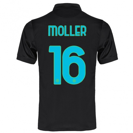 Naisten Jalkapallo Caroline Moller #16 Musta 3. Paita 2021/22 Lyhythihainen Paita T-paita