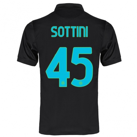 Naisten Jalkapallo Edoardo Sottini #45 Musta 3. Paita 2021/22 Lyhythihainen Paita T-paita