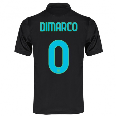 Naisten Jalkapallo Christian Dimarco #0 Musta 3. Paita 2021/22 Lyhythihainen Paita T-paita