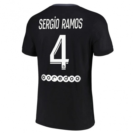Naisten Jalkapallo Sergio Ramos #4 Musta 3. Paita 2021/22 Lyhythihainen Paita T-paita