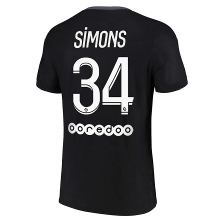 Naisten Jalkapallo Xavi Simons #34 Musta 3. Paita 2021/22 Lyhythihainen Paita T-paita