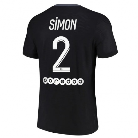 Naisten Jalkapallo Benedicte Simon #2 Musta 3. Paita 2021/22 Lyhythihainen Paita T-paita