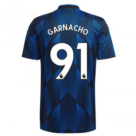 Naisten Jalkapallo Alejandro Garnacho #91 Tummansininen 3. Paita 2021/22 Lyhythihainen Paita T-paita