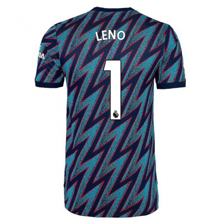 Naisten Jalkapallo Bernd Leno #1 Sininen Musta 3. Paita 2021/22 Lyhythihainen Paita T-paita