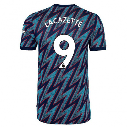 Naisten Jalkapallo Alexandre Lacazette #9 Sininen Musta 3. Paita 2021/22 Lyhythihainen Paita T-paita