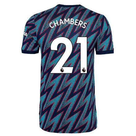 Naisten Jalkapallo Calum Chambers #21 Sininen Musta 3. Paita 2021/22 Lyhythihainen Paita T-paita