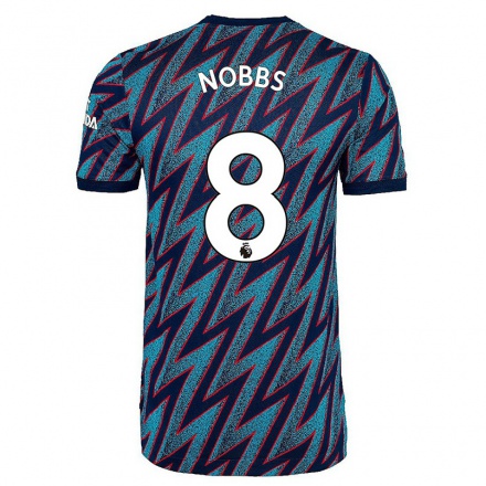 Naisten Jalkapallo Jordan Nobbs #8 Sininen Musta 3. Paita 2021/22 Lyhythihainen Paita T-paita