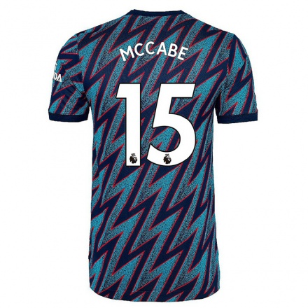 Naisten Jalkapallo Katie MCCabe #15 Sininen Musta 3. Paita 2021/22 Lyhythihainen Paita T-paita