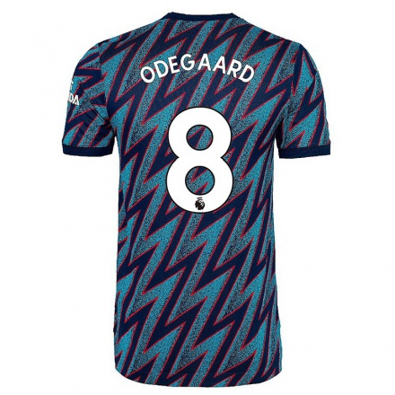 Naisten Jalkapallo Martin Odegaard #8 Sininen Musta 3. Paita 2021/22 Lyhythihainen Paita T-paita