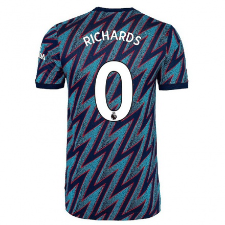 Naisten Jalkapallo Amani Richards #0 Sininen Musta 3. Paita 2021/22 Lyhythihainen Paita T-paita