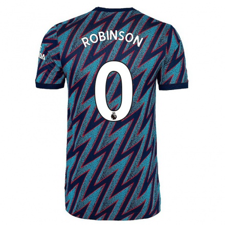 Naisten Jalkapallo Josh Robinson #0 Sininen Musta 3. Paita 2021/22 Lyhythihainen Paita T-paita