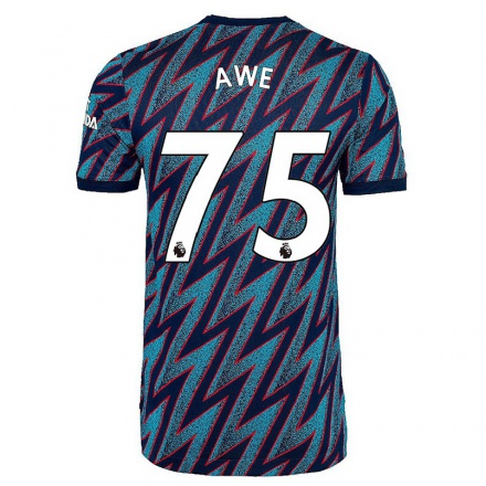 Naisten Jalkapallo Zach Awe #75 Sininen Musta 3. Paita 2021/22 Lyhythihainen Paita T-paita