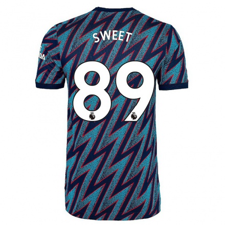 Naisten Jalkapallo James Sweet #89 Sininen Musta 3. Paita 2021/22 Lyhythihainen Paita T-paita