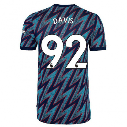 Naisten Jalkapallo Henry Timi Davis #92 Sininen Musta 3. Paita 2021/22 Lyhythihainen Paita T-paita