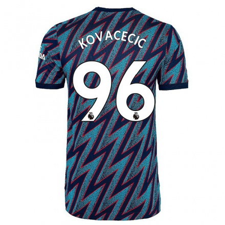 Naisten Jalkapallo Alex Kovacecic #96 Sininen Musta 3. Paita 2021/22 Lyhythihainen Paita T-paita