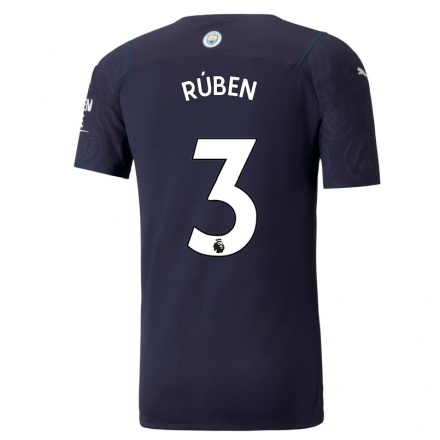 Naisten Jalkapallo Ruben Dias #3 Tummansininen 3. Paita 2021/22 Lyhythihainen Paita T-paita
