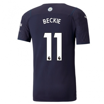 Naisten Jalkapallo Janine Beckie #11 Tummansininen 3. Paita 2021/22 Lyhythihainen Paita T-paita