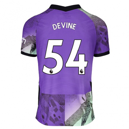 Naisten Jalkapallo Alfie Devine #54 Violetti 3. Paita 2021/22 Lyhythihainen Paita T-paita