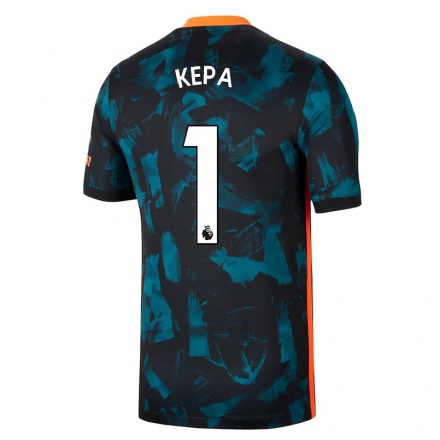 Naisten Jalkapallo Kepa Arrizabalaga #1 Tummansininen 3. Paita 2021/22 Lyhythihainen Paita T-paita