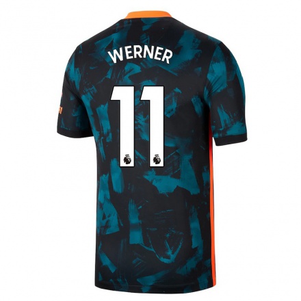 Naisten Jalkapallo Timo Werner #11 Tummansininen 3. Paita 2021/22 Lyhythihainen Paita T-paita