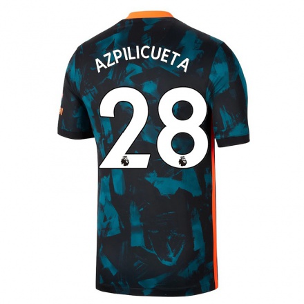 Naisten Jalkapallo Cesar Azpilicueta #28 Tummansininen 3. Paita 2021/22 Lyhythihainen Paita T-paita