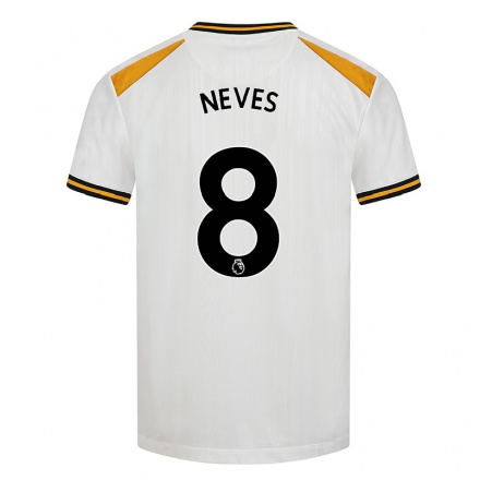 Naisten Jalkapallo Ruben Neves #8 Valkoinen Keltainen 3. Paita 2021/22 Lyhythihainen Paita T-paita