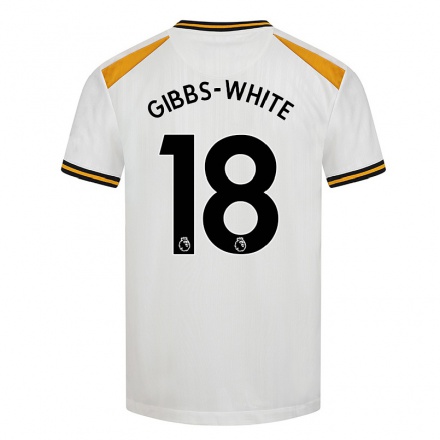 Naisten Jalkapallo Morgan Gibbs-White #18 Valkoinen Keltainen 3. Paita 2021/22 Lyhythihainen Paita T-paita