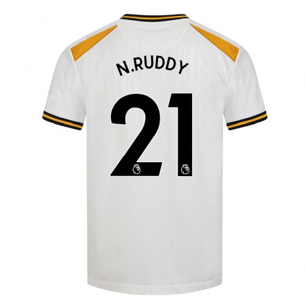 Naisten Jalkapallo John Ruddy #21 Valkoinen Keltainen 3. Paita 2021/22 Lyhythihainen Paita T-paita
