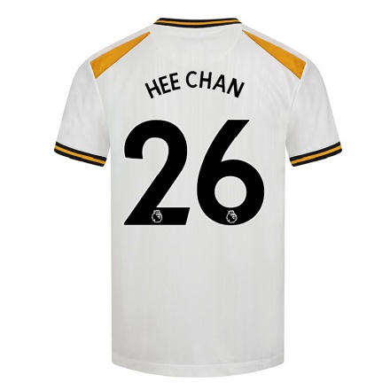 Naisten Jalkapallo Hwang Hee-chan #26 Valkoinen Keltainen 3. Paita 2021/22 Lyhythihainen Paita T-paita