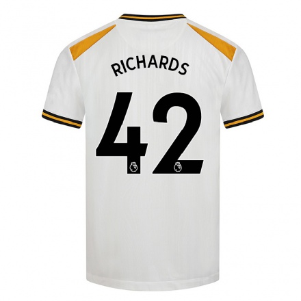 Naisten Jalkapallo Lewis Richards #42 Valkoinen Keltainen 3. Paita 2021/22 Lyhythihainen Paita T-paita