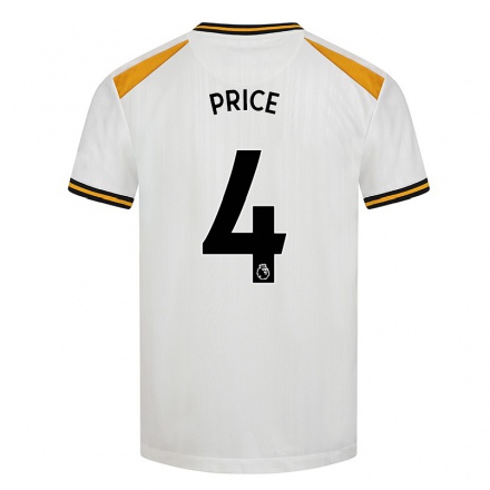 Naisten Jalkapallo Anna Price #4 Valkoinen Keltainen 3. Paita 2021/22 Lyhythihainen Paita T-paita