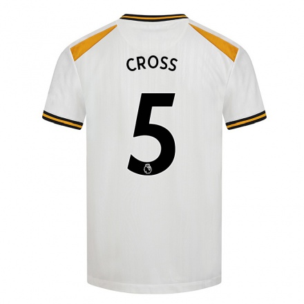 Naisten Jalkapallo Emma Cross #5 Valkoinen Keltainen 3. Paita 2021/22 Lyhythihainen Paita T-paita