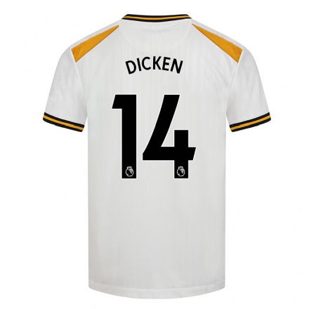 Naisten Jalkapallo Amy Dicken #14 Valkoinen Keltainen 3. Paita 2021/22 Lyhythihainen Paita T-paita