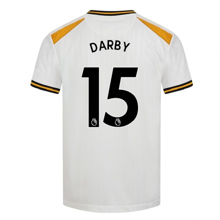 Naisten Jalkapallo Kelly Darby #15 Valkoinen Keltainen 3. Paita 2021/22 Lyhythihainen Paita T-paita