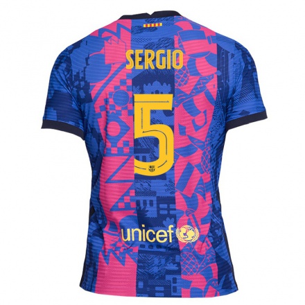 Naisten Jalkapallo Sergio Busquets #5 Sininen Ruusu 3. Paita 2021/22 Lyhythihainen Paita T-paita