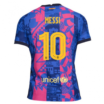 Naisten Jalkapallo Lionel Messi #10 Sininen Ruusu 3. Paita 2021/22 Lyhythihainen Paita T-paita