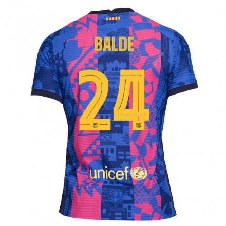 Naisten Jalkapallo Alejandro Balde #24 Sininen Ruusu 3. Paita 2021/22 Lyhythihainen Paita T-paita