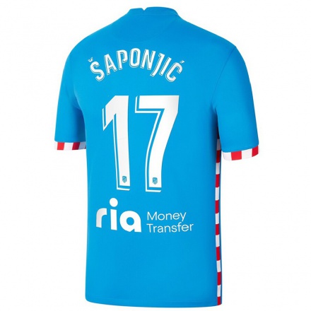 Naisten Jalkapallo Ivan Saponjic #17 Sininen 3. Paita 2021/22 Lyhythihainen Paita T-paita
