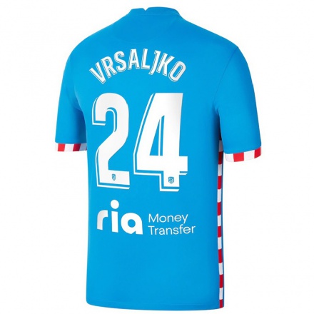 Naisten Jalkapallo Sime Vrsaljko #24 Sininen 3. Paita 2021/22 Lyhythihainen Paita T-paita