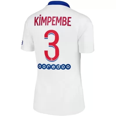 Naisten Jalkapallo Presnel Kimpembe #3 Vieraspaita Valkoinen Pelipaita 2020/21 Lyhythihainen Paita