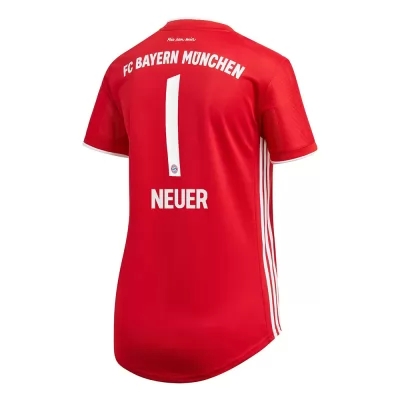 Naisten Jalkapallo Manuel Neuer #1 Kotipaita Punainen Pelipaita 2020/21 Lyhythihainen Paita