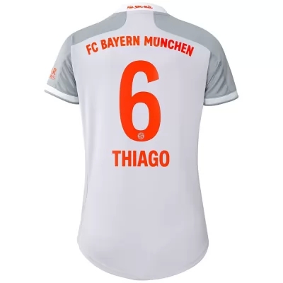Naisten Jalkapallo Thiago #6 Vieraspaita Harmaa Pelipaita 2020/21 Lyhythihainen Paita