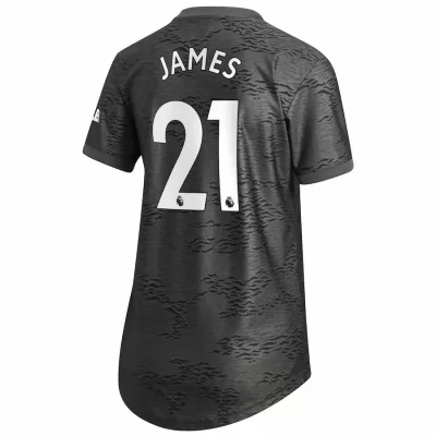 Naisten Jalkapallo Daniel James #21 Vieraspaita Musta Pelipaita 2020/21 Lyhythihainen Paita