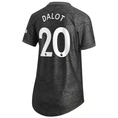Naisten Jalkapallo Diogo Dalot #20 Vieraspaita Musta Pelipaita 2020/21 Lyhythihainen Paita