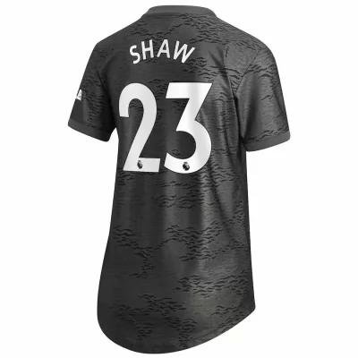 Naisten Jalkapallo Luke Shaw #23 Vieraspaita Musta Pelipaita 2020/21 Lyhythihainen Paita
