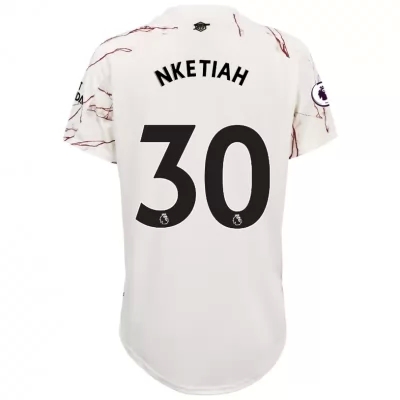 Naisten Jalkapallo Eddie Nketiah #30 Vieraspaita Valkoinen Pelipaita 2020/21 Lyhythihainen Paita